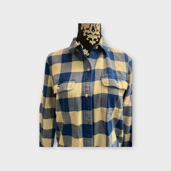 Madewell Blue and Tan Plaid Button Down Shirt - Picture 8 of 8